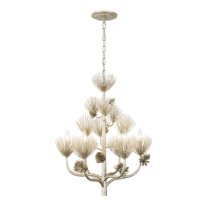 6 light 24 inch zen gold chandelier