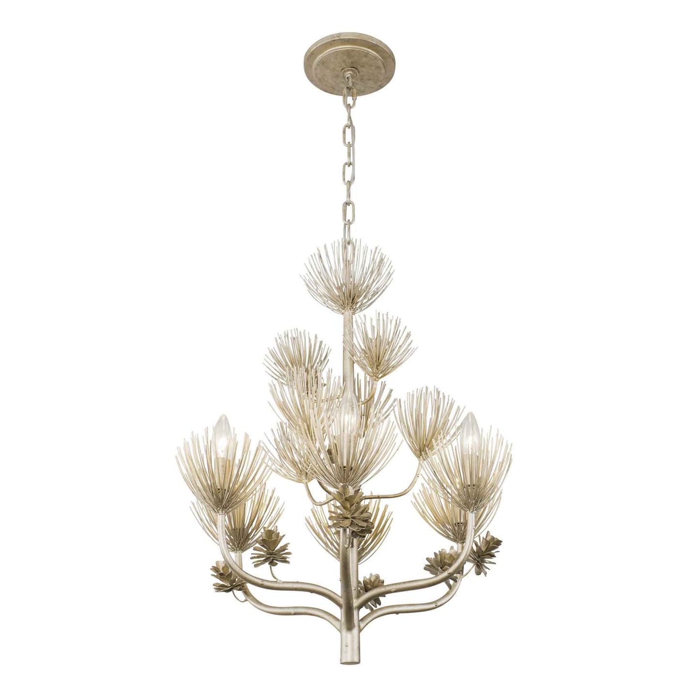 6 light 24 inch zen gold chandelier