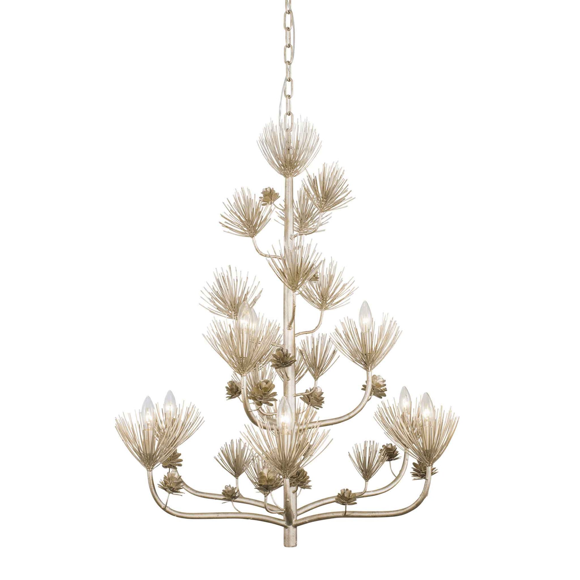 9 light 34 inch 2 tier zen gold chandelier