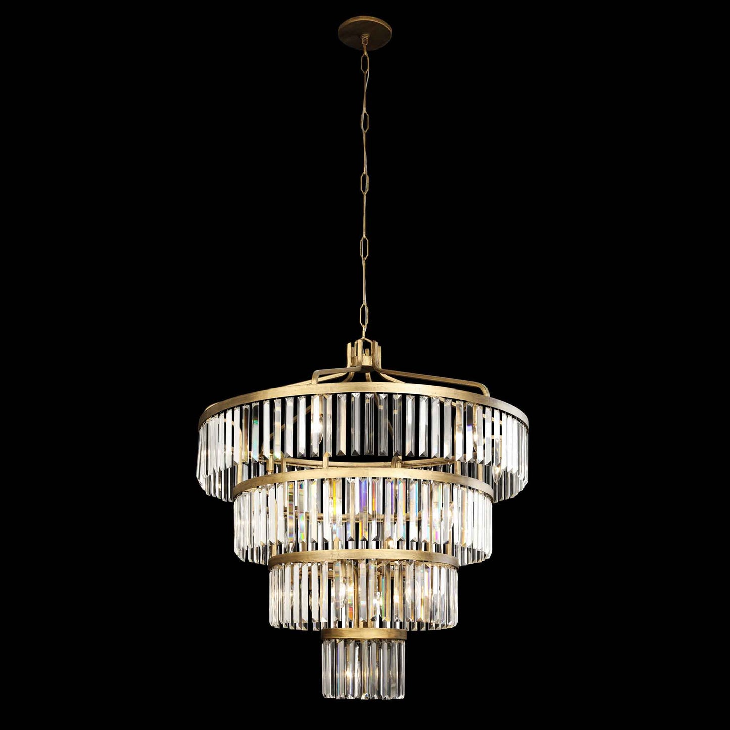 19 light 36 inch 4 tier havana gold pendant