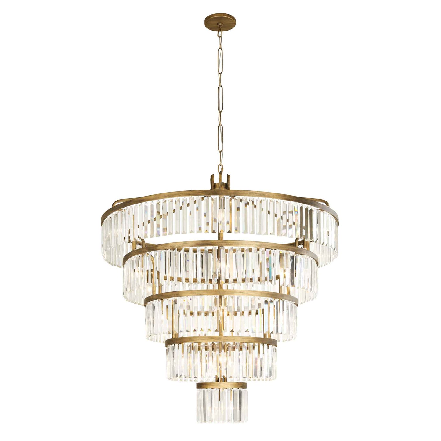 25 light 44 inch 5 tier havana gold pendant