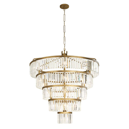 25 light 44 inch 5 tier havana gold pendant