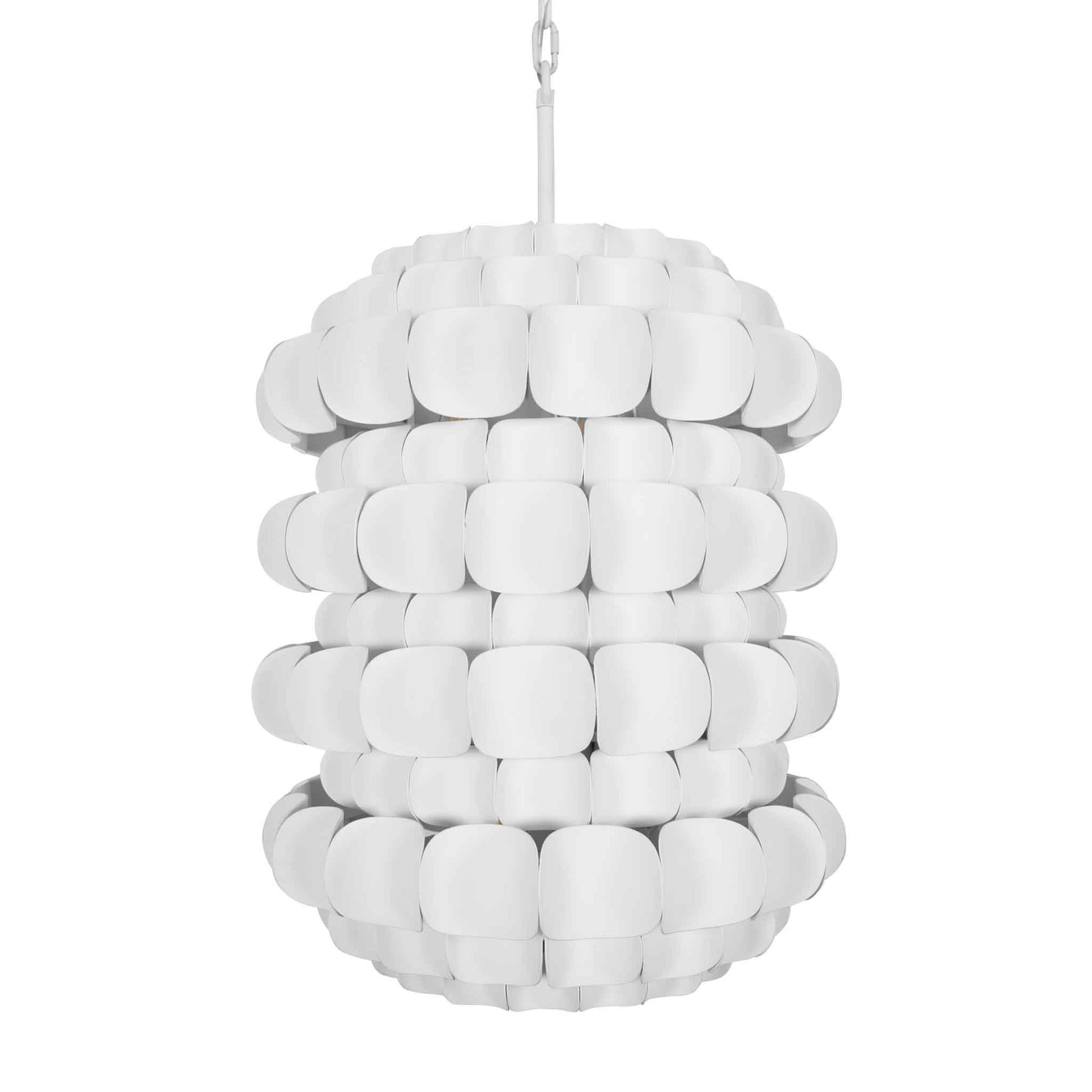 6 light 20 inch matte white pendant