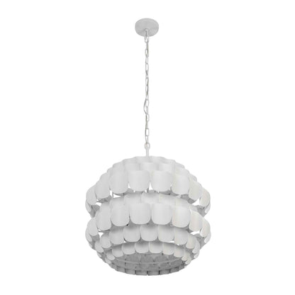 6 light 26 inch matte white pendant