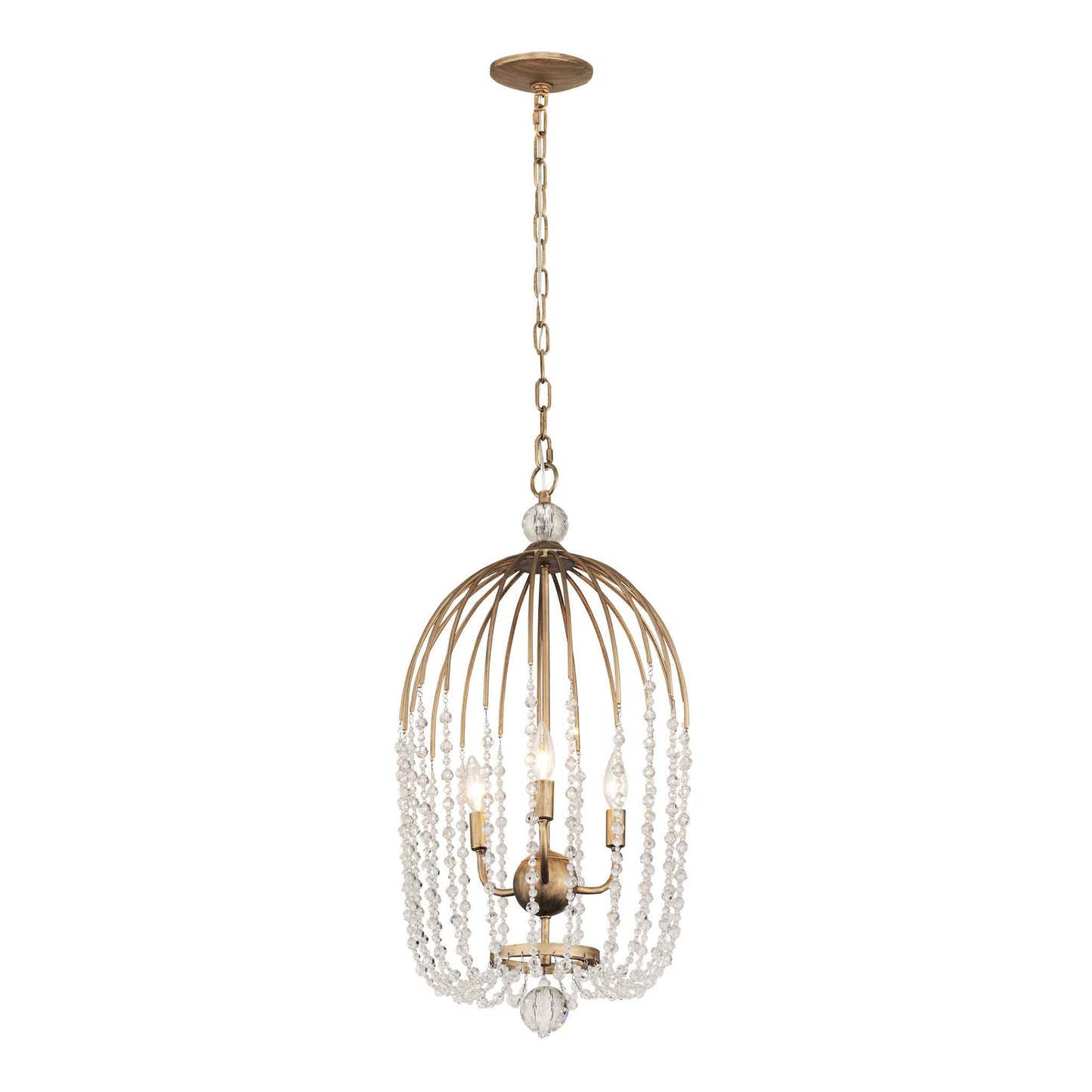 3 light 14 inch havana gold pendant