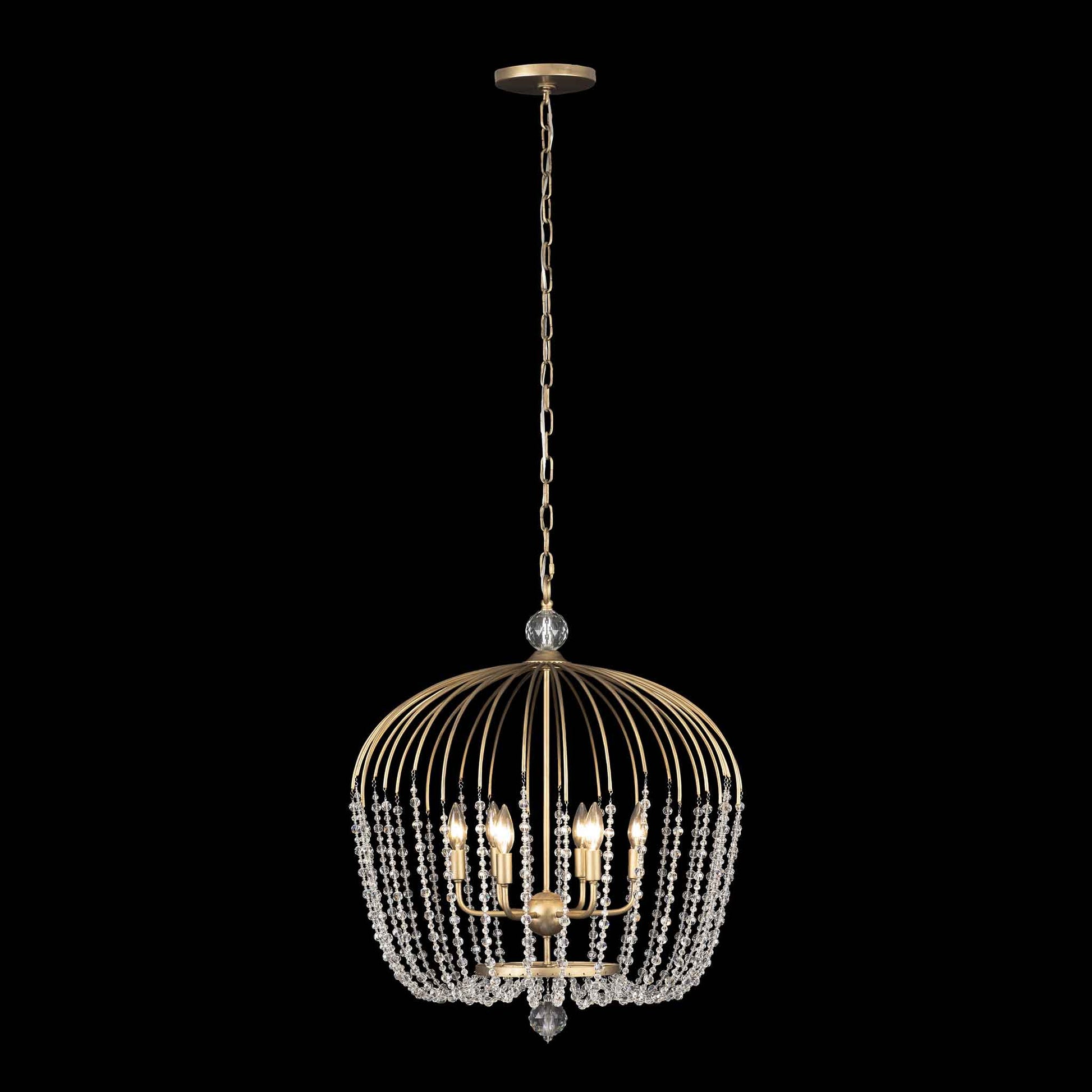 6 light 24 inch havana gold pendant