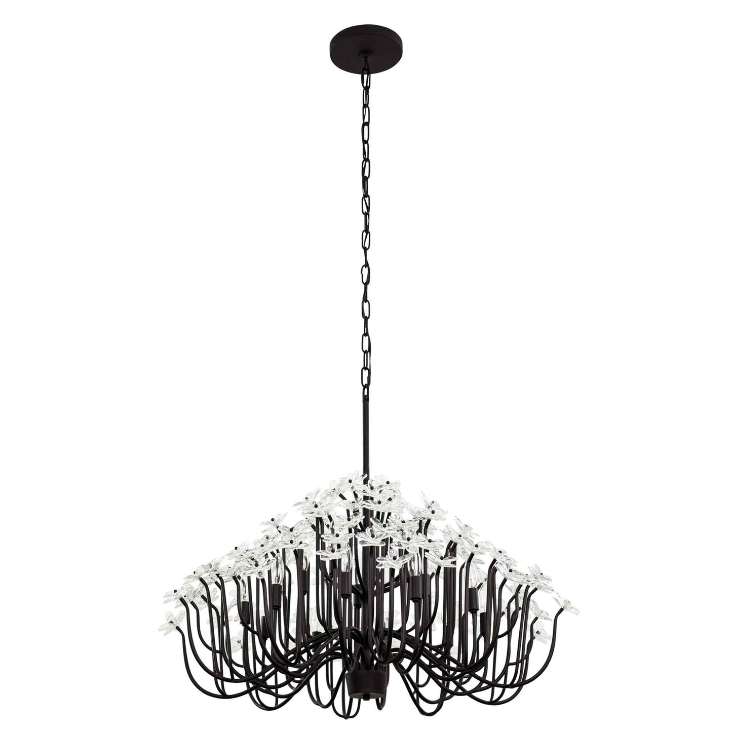 15 light 40 inch matte black chandelier