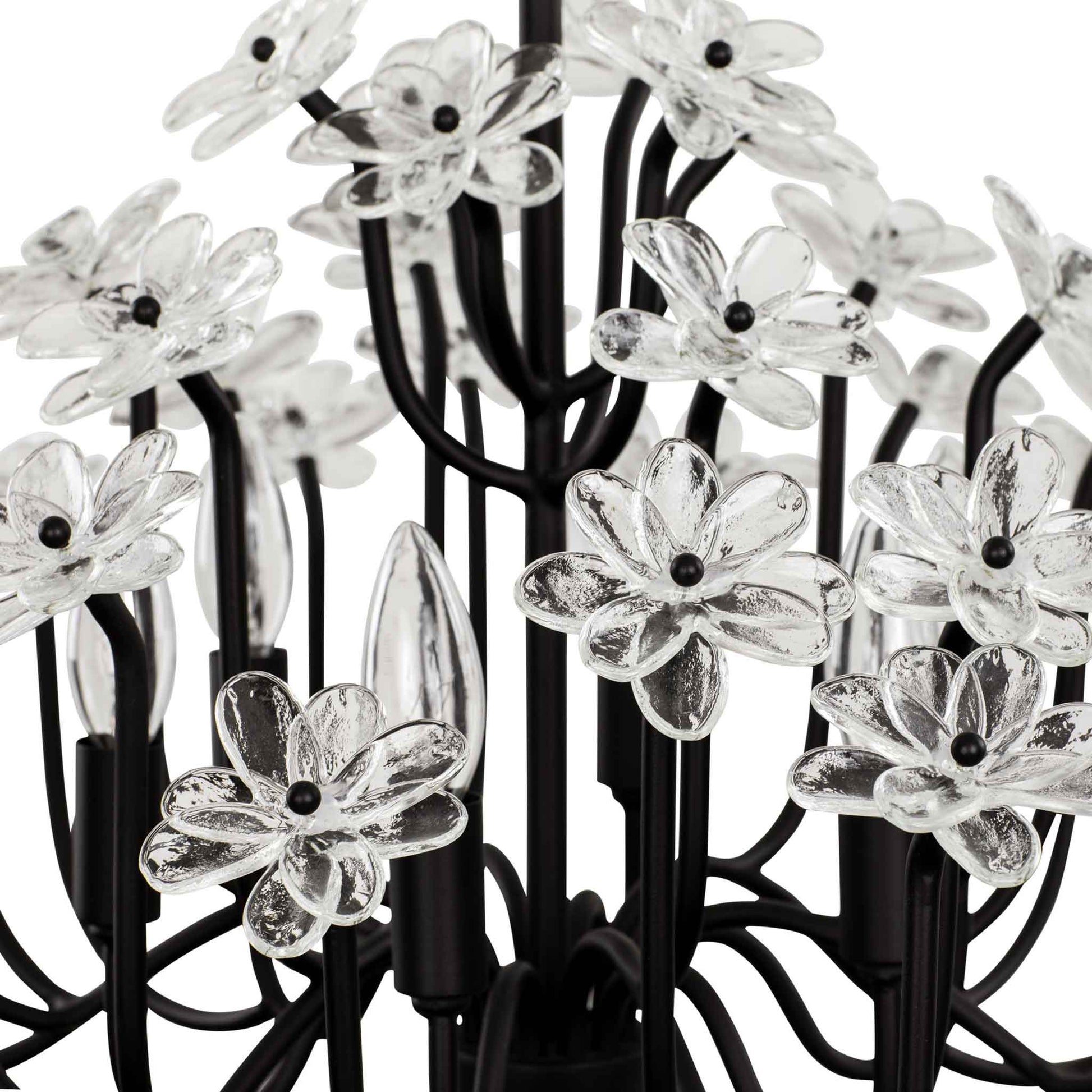 6 light 26 inch matte black chandelier